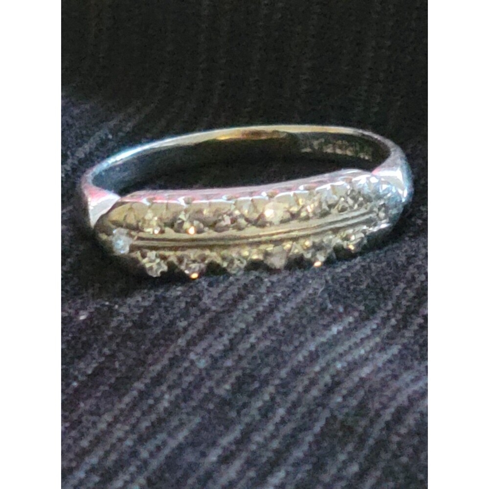 Vintage Platinum 0.27ctw Dual Two Row Round Diamond Band Ring